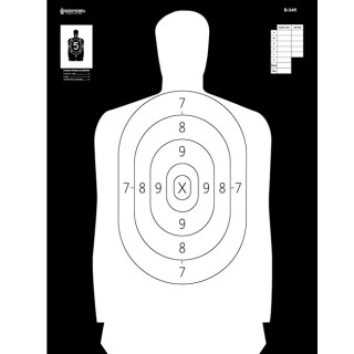 Action Target B-34R Reverse Qualification Target 25 Yard 17.5" x 23" Paper Black/White 100 Pack