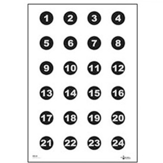 Action Target Military 3" Numbered Circles Command Training Target 1 thru 24 Paper Target 23"x35" 100 Pack