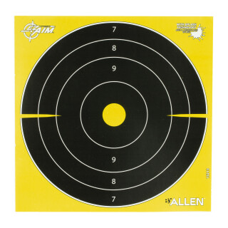Allen Company EZ Aim Non-Adhesive Bull's-eye Target 8"x8" 25 Pack Yellow and Black