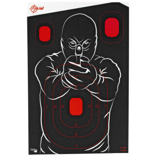 Allen Company EZ Aim Non-Adhesive Bad Guy Silhouette Target 12"x18" 5 Pack Black and Red