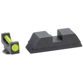 Ameriglo Fiber Optic Sight Set Green Front Black Rear for Glock