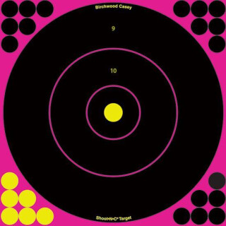 Birchwood Casey Shoot-N-C 12" Pink Bull's-Eye Paper Target Pink Splatter Indoor/Outdoor 5 Pack 34027