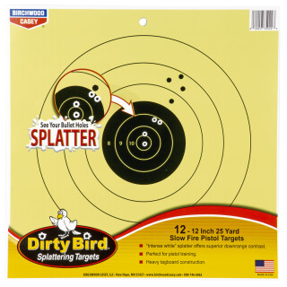 Birchwood Casey Dirty Bird 25 Yard Pistol 12" Targets Contrasting Colors 12 Targets