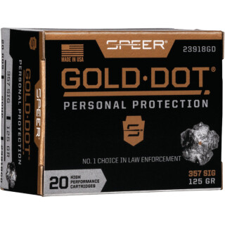Speer Gold Dot .357 SIG Ammunition 20 Rounds GDHP 125 Grain