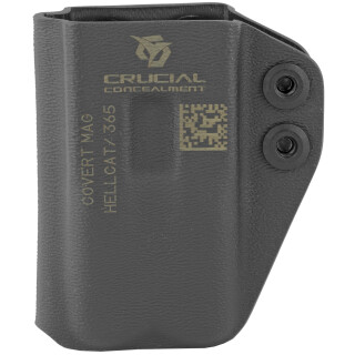 Crucial Concealment Covert Mag Inside Waistband Mag Pouch Ambidextrous, Kydex Black Fits Springfield Hellcat/Sig Sauer P365 Magazines