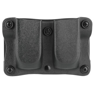 DeSantis Quantico Double Magazine Pouch Double Stack 9mm/.40S&W Open Top OWB Ambidextrous Kydex Black