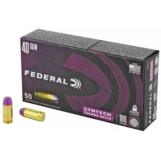 Federal Syntech Training Match .40 S&W Ammunition 50 Rounds TSJ 180 Grain