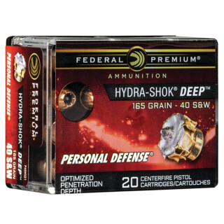 Federal Hydra-Shok Deep .40 S&W Ammunition 20 Rounds 165 Grain