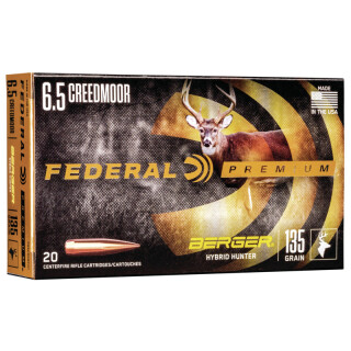 Federal Premium Berger 6.5 Creedmoor Ammunition 20 Rounds Hybrid Hunter 135 Grain