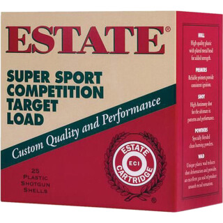 Estate Cartridge Super Sport Competition Target Load 12 Gauge Ammunition 2-3/4" Shell #8 Lead Shot 1oz 1180fps