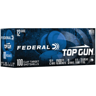 Federal Top Gun 12 Gauge Ammunition 100 Rounds 2-3/4" #7.5 Lead 1-1/8oz