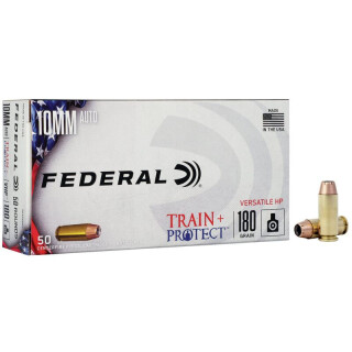 Federal Train+Protect 10mm Auto Ammunition 50 Rounds VHP 180 Grain