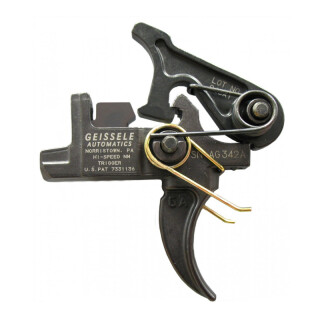 Geissele Automatics AR-15/AR-10 Hi-Speed National Match Trigger Mil-Spec Standard Pin Two Stage Adjustable Curved Shoe Steel Black
