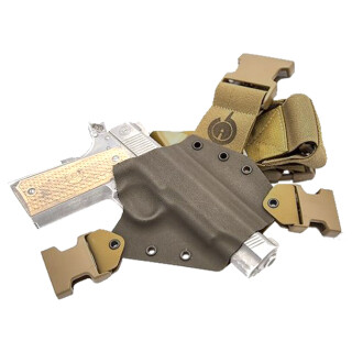 GunfightersINC Kenai Chest Holster Rig 1911 Gov't 5" No Rail MAS Grey/Coyote