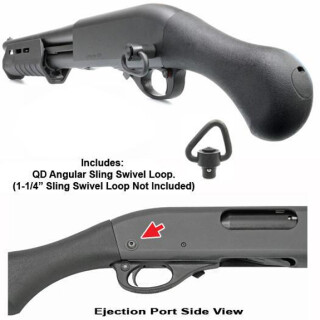 GG&G Remington 870 TAC-14 12 Gauge Shotgun Quick Detach Rear Sling Attachment with Angular QD Sling Swivel 4140 Steel Matte Black Finish