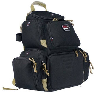 G Outdoors G.P.S. Handgunner Backpack Free Standing Waterproof Pull Out Cover Black/Tan GPS-1711BPBT