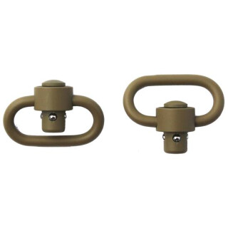 GrovTec Heavy Duty Push Button Swivels Stainless Steel Cerakote Flat Dark Earth GTSW253