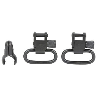 GrovTec Two Piece Barrel Band Set 22 Rifles or .420-.470" Tube Diameter Split Band 1" Sling Swivel Steel Black
