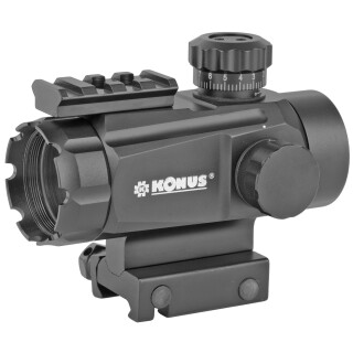 Konus Tactical 1x35 Red/Green Reflex Sight Multi-Pattern Reticle Dual Mounting System 1 MOA Adjustments Black