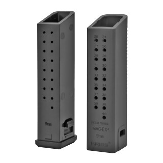Kriss-USA Mag-Ex Kit 2 Magazine Extension Kit fit for Glock 17 Factory Magazines Extends to 40 Round Total Capacity Polymer Matte Black 3 Pack