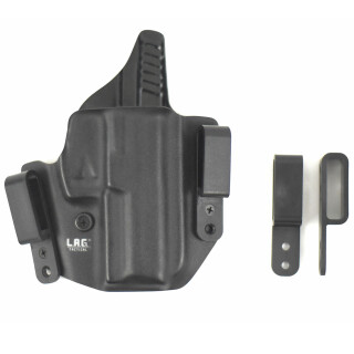 L.A.G. Tactical Defender Series OWB/IWB Holster for Glock 17/22/31 Right Hand Kydex Black