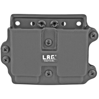 L.A.G Tactical M.C.S Double Pistol 9/40 Magazine Carrier Kydex Black Finish