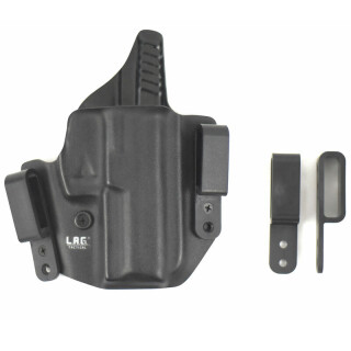 LAG Tactical Defender Series OWB/IWB Holster for S&W Shield 380 EZ ONLY Right Hand Draw Kydex Construction Matte Black Finish