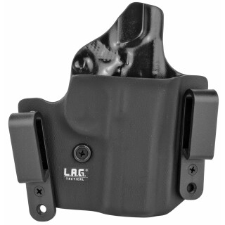 LAG Tactical Defender Series OWB/IWB Holster for 3" Barrel 1911 Models Right Hand Draw Kydex Construction Matte Black Finish