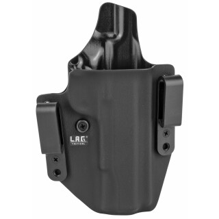 LAG Tactical Defender Series OWB/IWB Holster for 5" Barrel 1911 No Rail Models Right Hand Draw Kydex Construction Matte Black Finish