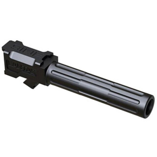 Lantac 9INE Drop In Replacement Barrel for Glock 19 Fluted/Non-Threaded 9mm Luger 1:10" Twist Stainless Steel Black DLC Finish