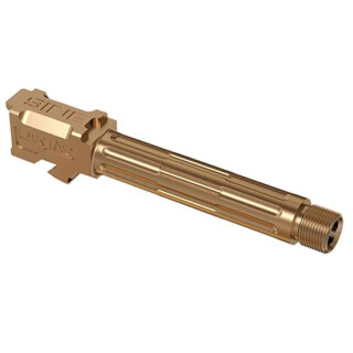 Lantac 9INE Drop In Replacement Barrel Glock 19 Fluted/Threaded 1/2x28 9mm Luger 1:10" Twist Stainless Steel Bronze Finish