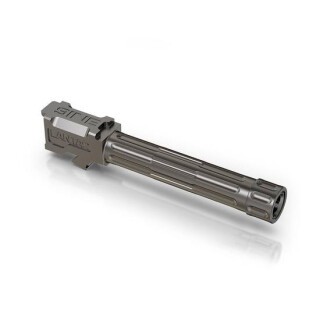 Lantac 9INE Drop In Replacement Barrel for Glock 19 Fluted/Threaded 1/2x28 9mm Luger 1:10" Twist Stainless Steel Natural Finish