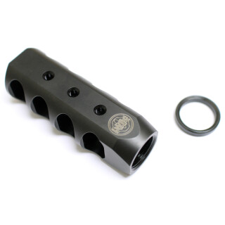 LWRC International AR-15 Ultra-Brake 4 Port Muzzle Brake 5.56 NATO 1/2x28 Thread Pitch Matte Black Finish