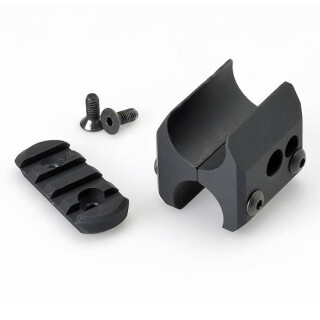 Mesa Tactical Remington 12 Gauge Barrel/Magazine Clamp With Rail Section Machined 6061-T6 Aluminum Black 90810