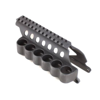 Mesa Tactical 6 Round SureShell Saddle Rail for Remington 870 12 Gauge Aluminum Black