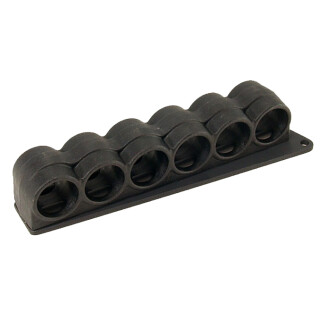 Mesa Tactical SureShell Polymer Shotshell Carrier Mossberg 500/590/Maverick 88 12 Gauge Models Six Shell Carrier Injection Molded Glass Filled Polymer Matte Black 94750