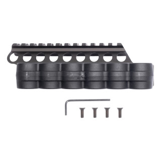 Mesa Tactical SureShell Poly Carrier and Rail for Mossberg 500/590/Maverick 88 6-Rounds
