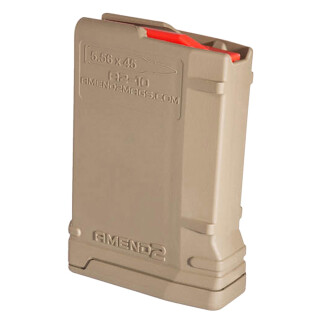 Amend2 Mod-2 AR-15 10 Round Magazine .223 Remington/5.56 NATO Anti-tilt Super Follower Stainless Steel Spring Polymer Flat Dark Earth