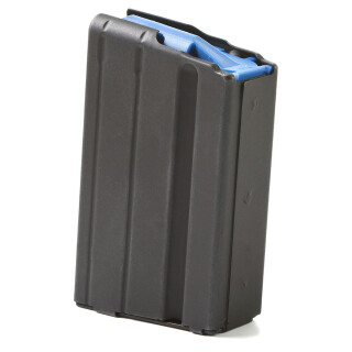 ASC AR-15 Magazine 6.5 Grendel 10 Rounds Blue Polymer Follower Stainless Steel Body Matte Black Finish