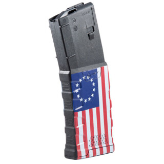 Mission First Tactical Extreme Duty AR-15 Magazine .223 Rem/5.56 NATO 30 Rounds Polymer Black with Betsy Ross Flag
