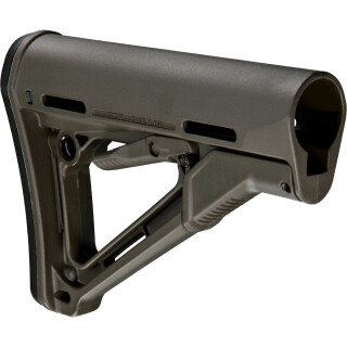 Magpul CTR Mil-Spec AR-15 Carbine Stock With Friction Lock And QD Sling Attachment Points And Rubber Buttpad Polymer OD Green MAG310-OD