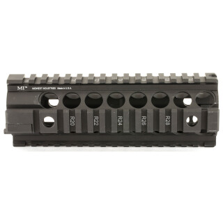 Midwest Industries AR-15 Gen 2 Two Piece Free Float Carbine Length Hand Guard Quad Rail 6061 Aluminum Hard Coat Anodized Matte Black