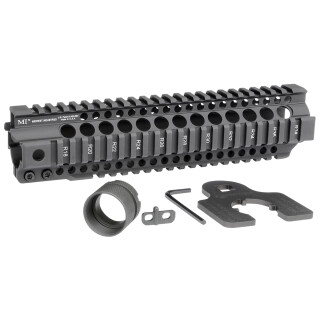 Midwest Industries AR-15 Combat Rail T-Series 10" One Piece Free Float Hand Guard 6061 Aluminum Hard Coat Anodized Matte Black Finish