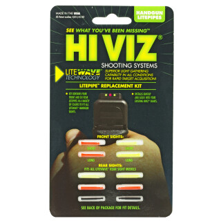 HiViz LITEWAVE 10 Handgun Replacement LitePipe Set Red/Green/Black Fiber Optic