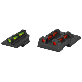 HiViz Sight Set For Ruger Security 9 Contrasting Fiber Optic Sight Set White/Red/Green/Black Steel Black