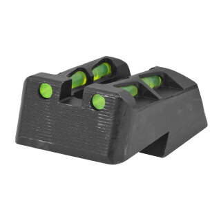 HiViz LiteWave Fiber Optic Rear Sight Springfield Armory 1911 Fixed Rear Sight Models Metal Housing Black Finish