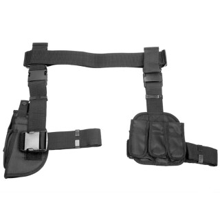 NcSTAR Drop Leg Holster and Triple Magazine Pouch Most Full Sized and Compact Pistols Right Hand PVC Black