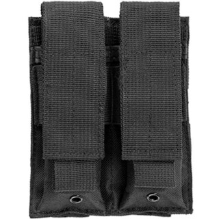 NcSTAR Double Pistol Mag Pouch Holds Two Double Stack Mags Synthetic Fabric MOLLE Compatible Black
