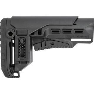 NcSTAR Tactical PCP52 AR-15 Collapsible Stock With 5.5" Adjustable Cheek Piece Fits Mil-Spec Buffer Tubes Polymer Black