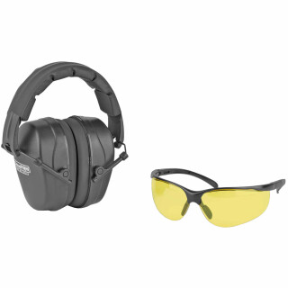 Champion Shooting Combo Kit, Black Passive Earmuff, Amber Lens 40626
